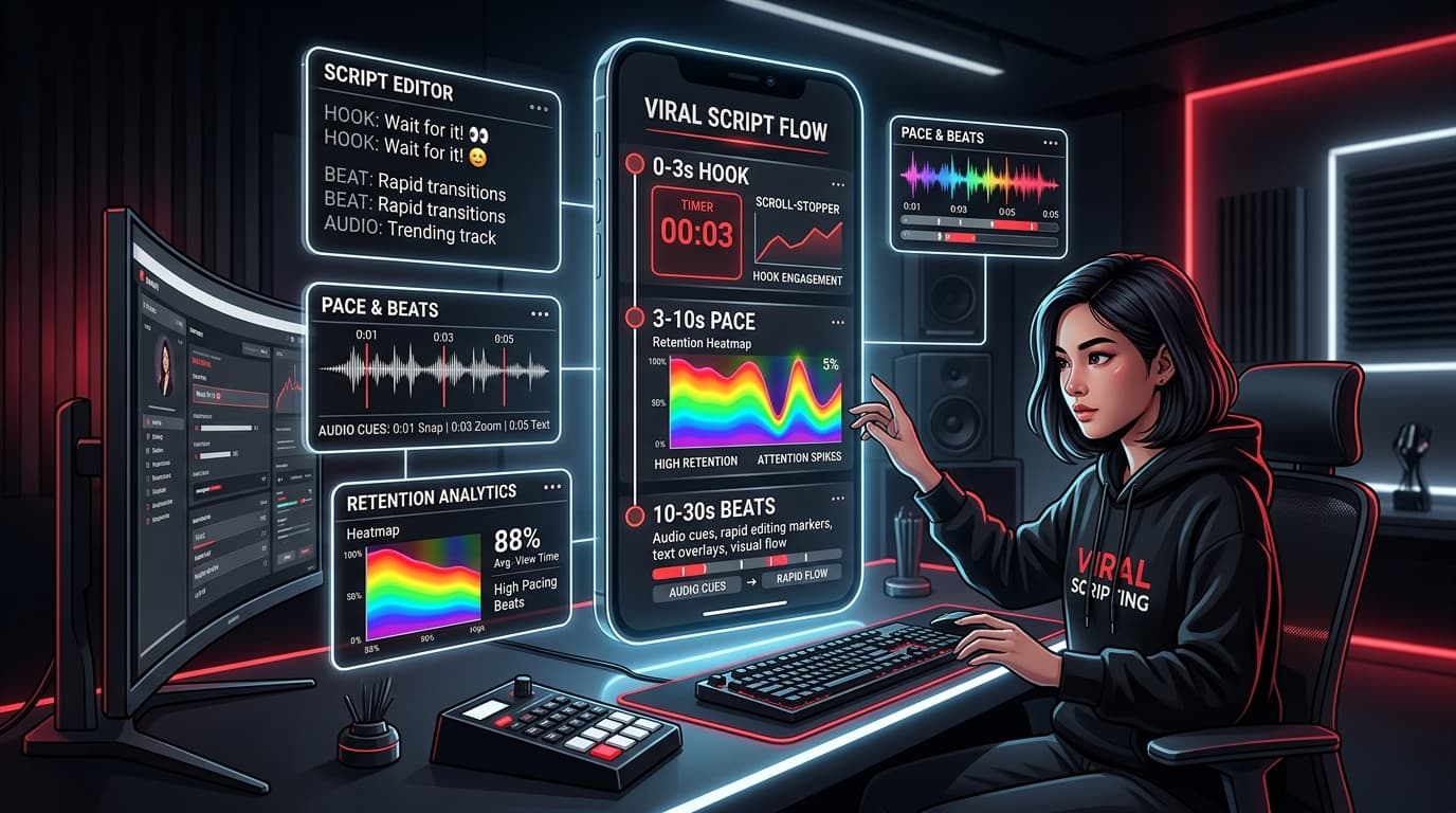 ผู้ช่วยเขียนสคริปต์วิดีโอสั้น TikTok / Reels