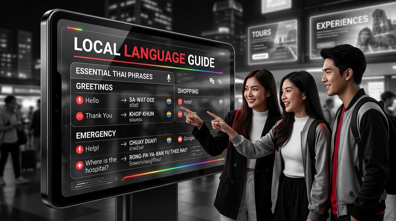 ชีตรวมวลีภาษาท้องถิ่นสำหรับนักเดินทาง